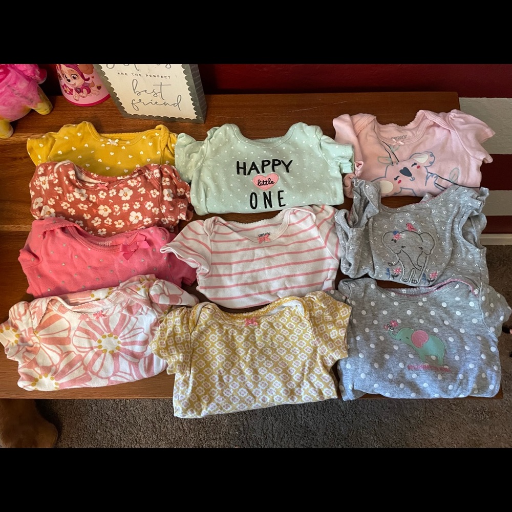 baby girl 9 month onesies lot